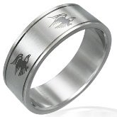 Stainless Steel Eagle Band Ring 740