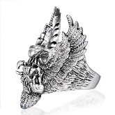 Stainless Steel Bald Eagle Ring 031 side view