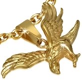 Stainless Steel Falcon Pendant 347 in Gold Color