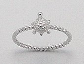Sterling Silver Baby Turtle Ring 894
