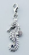 Sterling Silver Seahorse Clip on Charm