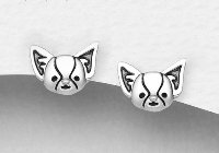 Sterling Silver Dog Studs 6393