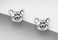 Sterling Silver Dog Studs 6394