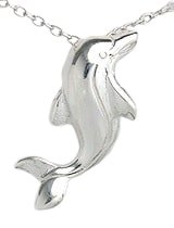 Upright Dolphin Sterling Silver Necklace 507
