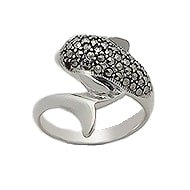 Sterling Silver Dolphin Wrap-Around Ring 733