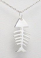 Sterling Silver Fishbone Necklace 817