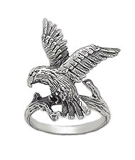 Sterling Silver Hawk Ring 591