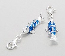 Sterling Silver Koi Fish Clip on Charm 628