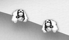 Sterling Silver Poodle Stud Earrings 6392