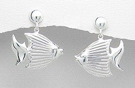 Sterling Silver Fish Post Earrings 117