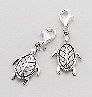 Sterling Silver Sea Turtle Clip on Charm 738
