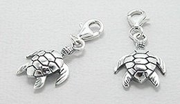 Sterling Silver Sea Turtle Clip On Charm