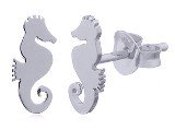 Sterling Silver Seahorse Stud Earrings PE 12681
