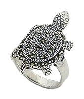 Sterling Silver Terrapin Ring with Marcasite