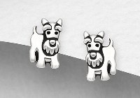 Sterling Silver Terrier Stud Earrings 6350