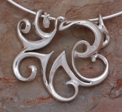 Aqueous Silhouette Sterling Silver Octopus Pendant