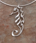 artistic sterling silver seahorse necklace