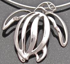 designer sterling silver leatherback sea turtle pendant