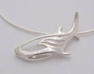 designer sterling silver whale pendant