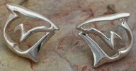 Sterling Silver Artistic Shark Post Earrings