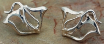 Sterling Silver Artistic Stingray Post Earrings