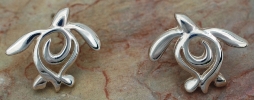Sterling Silver Artistic Turtle Post Earrings