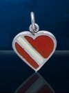Sterling Silver Dive Flag Heart Charm