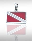 Sterling Silver Dive Flag Pendant