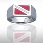 Sterling Silver Dive Flag Ring