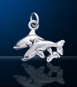 sterling silver dolphin charm DC 859