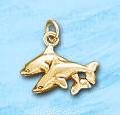 double dolphin charm DC859 in gold