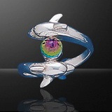 sterling silver double dolphin ring DDDR 120