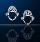 sterling silver shark jaw stud earrings DE 8119