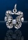 Sterling Silver Kissing Seahorse Charm DC 8255