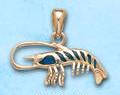 Sterling Silver Lobster Pendant with Paua shell DP 2424 in gold