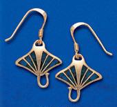 Manta Ray Earrings DE 0250 in gold