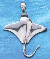 925 silver manta ray pendant