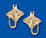 Manta Ray Post Earrings DE 692 in gold