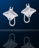 Sterling Silver Manta Ray Post Earrings DE 692