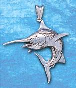 Sterling Silver Marlin Pendant DP 886