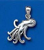 Sterling Silver Young Octoopus Pendant DP 0216