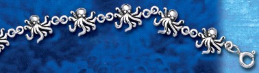 sterling silver octopus anklet jewelry