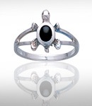 sterling silver turtle ring DTR 118