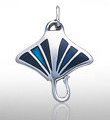 Sterling Silver Manta Ray Charm with Paua Shell DC 250