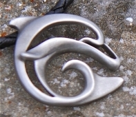 pewter artistic dolphin necklace