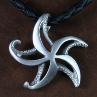 pewter artistic starfish necklace