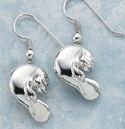 sculptural sterling silver manatee earrings