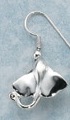 sculptural silver stingray earrings single
