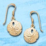 sand dollar dangle earrings DE 323 in gold