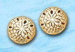 Sand Dollar Post Earrings DE 3258 in gold